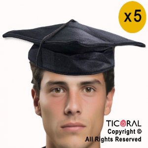 SOMBRERO EGRESADO JERSEY NEGRO x 5